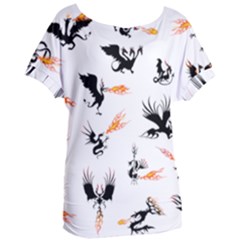 Dragon-phoenix-fire-bird-ancient Women s Oversized Tee