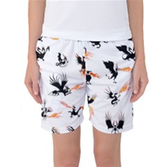 Dragon-phoenix-fire-bird-ancient Women s Basketball Shorts