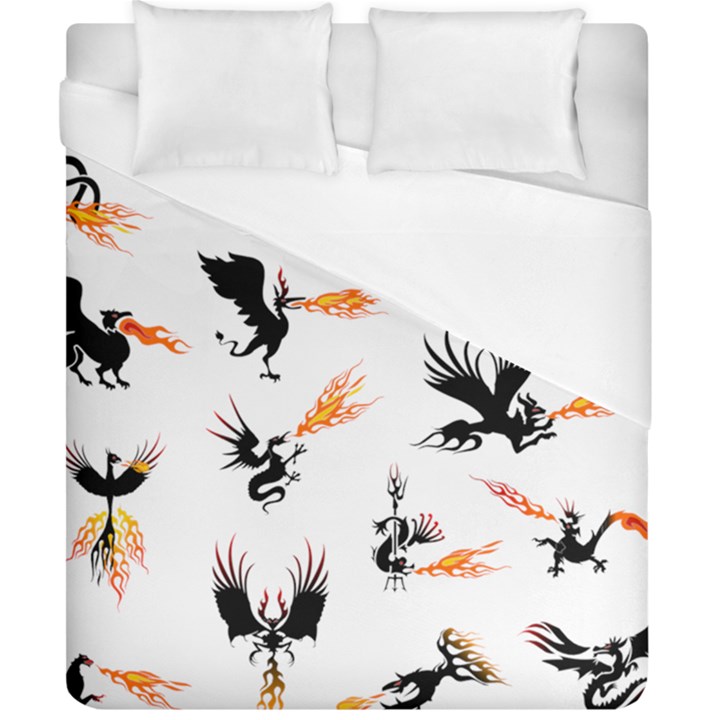 Dragon-phoenix-fire-bird-ancient Duvet Cover (California King Size)