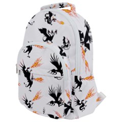 Dragon-phoenix-fire-bird-ancient Rounded Multi Pocket Backpack