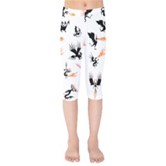 Dragon-phoenix-fire-bird-ancient Kids  Capri Leggings 