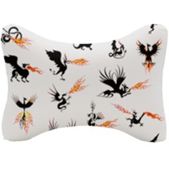 Dragon-phoenix-fire-bird-ancient Seat Head Rest Cushion