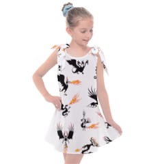 Dragon-phoenix-fire-bird-ancient Kids  Tie Up Tunic Dress