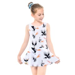 Dragon-phoenix-fire-bird-ancient Kids  Skater Dress Swimsuit