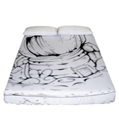 Astronaut-moon-space-astronomy Fitted Sheet (king Size)