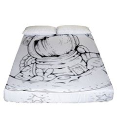 Astronaut-moon-space-astronomy Fitted Sheet (california King Size)