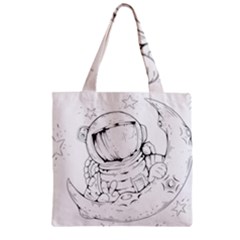 Astronaut-moon-space-astronomy Zipper Grocery Tote Bag by Jancukart