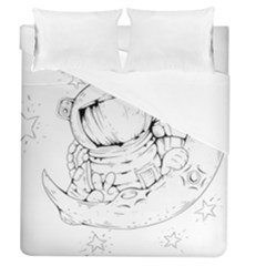 Astronaut-moon-space-astronomy Duvet Cover (queen Size) by Jancukart