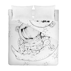 Astronaut-moon-space-astronomy Duvet Cover Double Side (full/ Double Size) by Jancukart