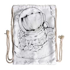 Astronaut-moon-space-astronomy Drawstring Bag (large)