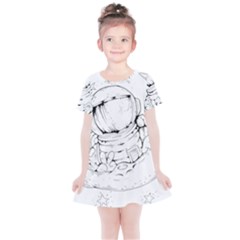 Astronaut-moon-space-astronomy Kids  Simple Cotton Dress