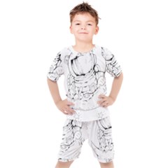 Astronaut-moon-space-astronomy Kids  Tee And Shorts Set