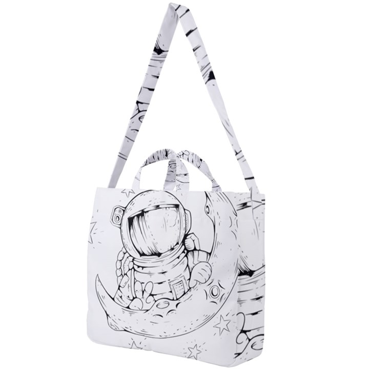 Astronaut-moon-space-astronomy Square Shoulder Tote Bag