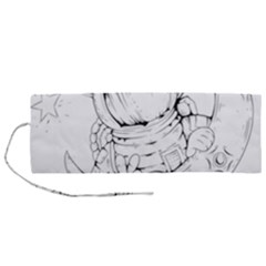 Astronaut-moon-space-astronomy Roll Up Canvas Pencil Holder (m)