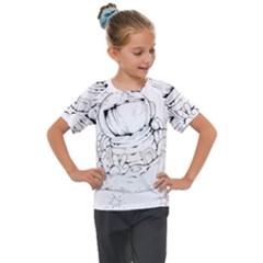 Astronaut-moon-space-astronomy Kids  Mesh Piece Tee