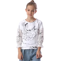 Astronaut-moon-space-astronomy Kids  Cuff Sleeve Top