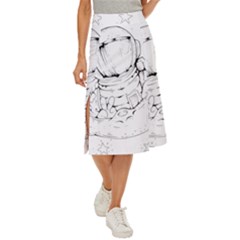 Astronaut-moon-space-astronomy Midi Panel Skirt by Jancukart