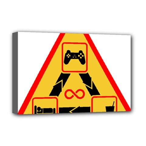 Gamer-geek-video-game-sign-fan Deluxe Canvas 18  X 12  (stretched) by Jancukart