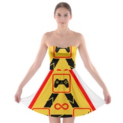 Gamer-geek-video-game-sign-fan Strapless Bra Top Dress by Jancukart