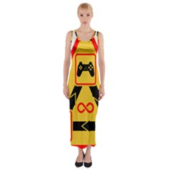 Gamer-geek-video-game-sign-fan Fitted Maxi Dress by Jancukart