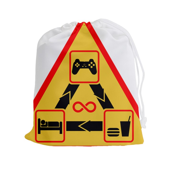 Gamer-geek-video-game-sign-fan Drawstring Pouch (2XL)