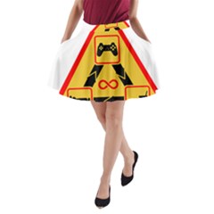 Gamer-geek-video-game-sign-fan A-line Pocket Skirt by Jancukart