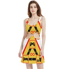 Gamer-geek-video-game-sign-fan Velvet Cutout Dress by Jancukart