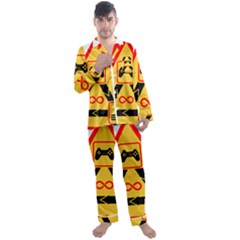 Gamer-geek-video-game-sign-fan Men s Long Sleeve Satin Pajamas Set