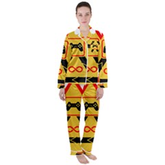 Gamer-geek-video-game-sign-fan Satin Long Sleeve Pajamas Set by Jancukart