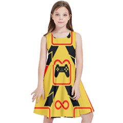 Gamer-geek-video-game-sign-fan Kids  Skater Dress by Jancukart