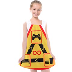 Gamer-geek-video-game-sign-fan Kids  Cross Back Dress by Jancukart