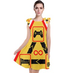 Gamer-geek-video-game-sign-fan Tie Up Tunic Dress by Jancukart