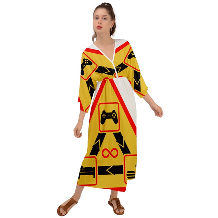 Gamer-geek-video-game-sign-fan Grecian Style  Maxi Dress