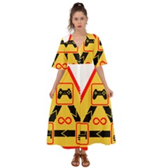 Gamer-geek-video-game-sign-fan Kimono Sleeve Boho Dress