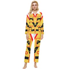 Gamer-geek-video-game-sign-fan Womens  Long Sleeve Velvet Pocket Pajamas Set