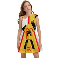 Gamer-geek-video-game-sign-fan Kids  One Shoulder Party Dress by Jancukart