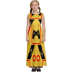 Gamer-geek-video-game-sign-fan Kids  Satin Sleeveless Maxi Dress by Jancukart