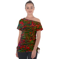 Background-pattern-texture- Off Shoulder Tie-up Tee