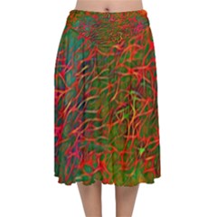 Background-pattern-texture- Velvet Flared Midi Skirt