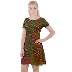 Background-pattern-texture- Cap Sleeve Velour Dress 