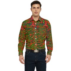 Background-pattern-texture- Men s Long Sleeve Pocket Shirt 