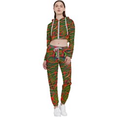 Background-pattern-texture- Cropped Zip Up Lounge Set