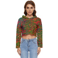 Background-pattern-texture- Women s Lightweight Cropped Hoodie