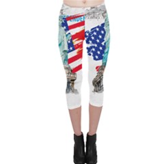 Statue Of Liberty Independence Day Poster Art Capri Leggings 