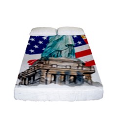 Statue Of Liberty Independence Day Poster Art Fitted Sheet (full/ Double Size) by Jancukart