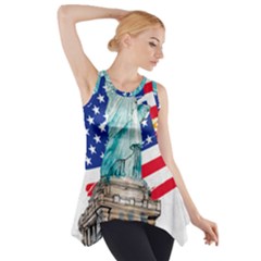 Statue Of Liberty Independence Day Poster Art Side Drop Tank Tunic