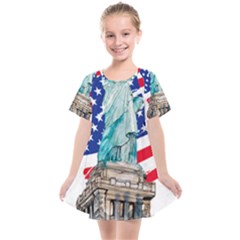 Statue Of Liberty Independence Day Poster Art Kids  Smock Dress by Jancukart