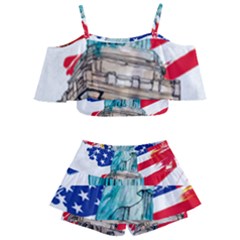 Statue Of Liberty Independence Day Poster Art Kids  Off Shoulder Skirt Bikini by Jancukart