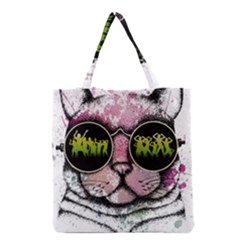 Black-cat-head Grocery Tote Bag