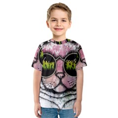 Black-cat-head Kids  Sport Mesh Tee